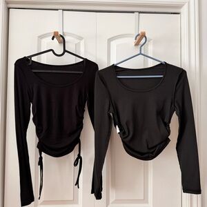 SHEIN Black Long Sleeve Crop Top